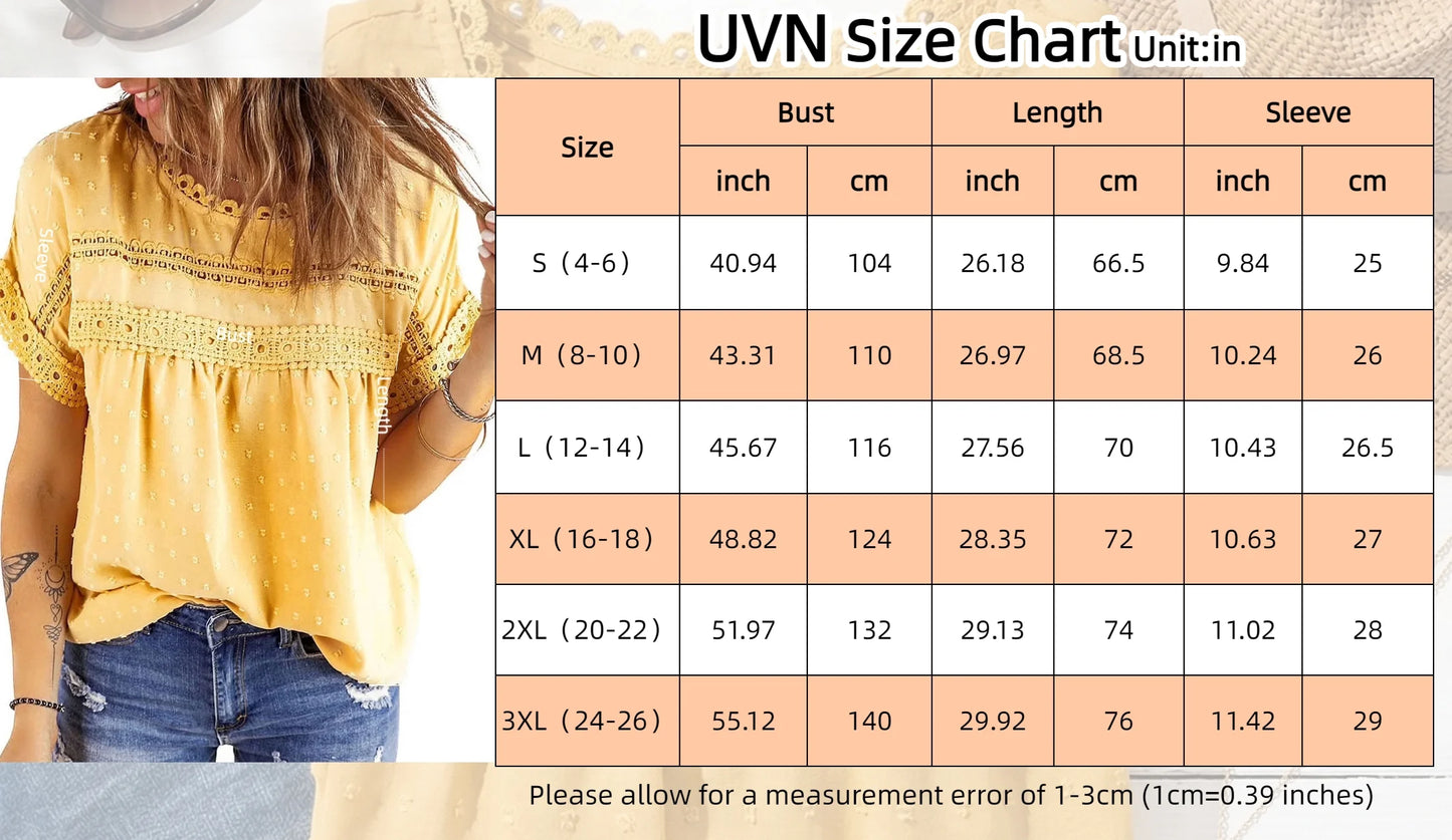 Summer Shirts for Women Short Sleeve Blouses Ladies Crewneck Lace Crochet Tops Dressy Chiffon Blouses simple, vintage, premium, professional