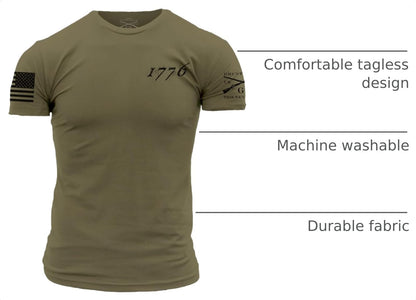 American 1776 Flag Men'S Graphic Tee simple, vintage, premium, professional