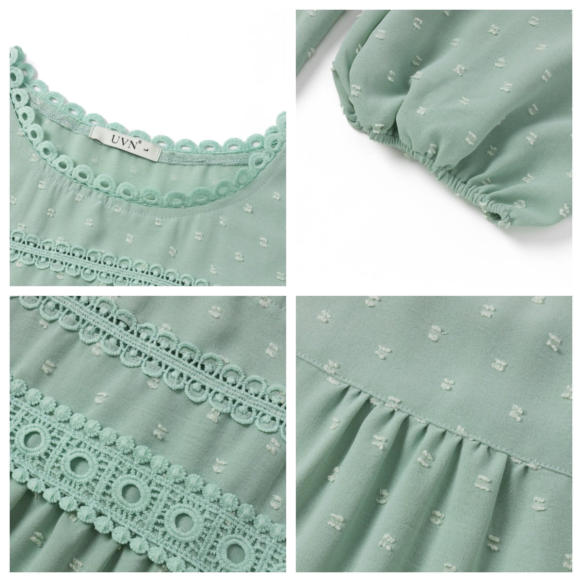 Fall Shirts for Women Long Sleeve Blouses Ladies Crewneck Lace Crochet Tops Dressy Chiffon Blouses simple, vintage, premium, professional