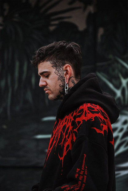 Oversized Schwerer Hoodie Mit Druck – Damon simple, vintage, premium, professional