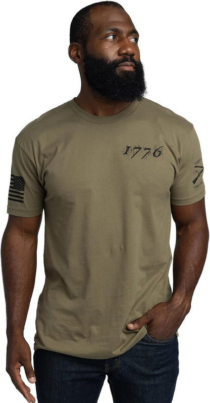 American 1776 Flag Men'S Graphic Tee simple, vintage, premium, professional