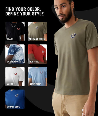 True Religion Men’S Buddha Logo Crew Neck Tee Shirt