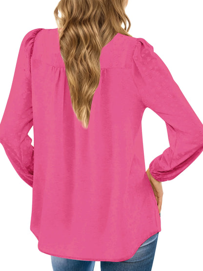 Fall Shirts for Women Long Sleeve Blouses Ladies Crewneck Lace Crochet Tops Dressy Chiffon Blouses simple, vintage, premium, professional