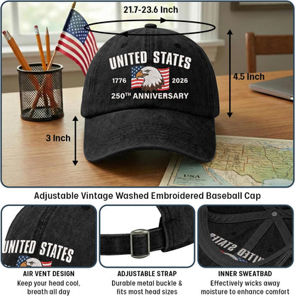 Patriotic Embroidered Baseball Cap Adjustable Dad Hat USA Freedom Vintage Style simple, vintage, premium, professional