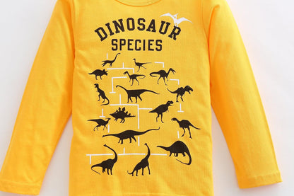 Boys Cotton Long Sleeve T-Shirts T Rex Dinosaur Shirt Graphic Tees