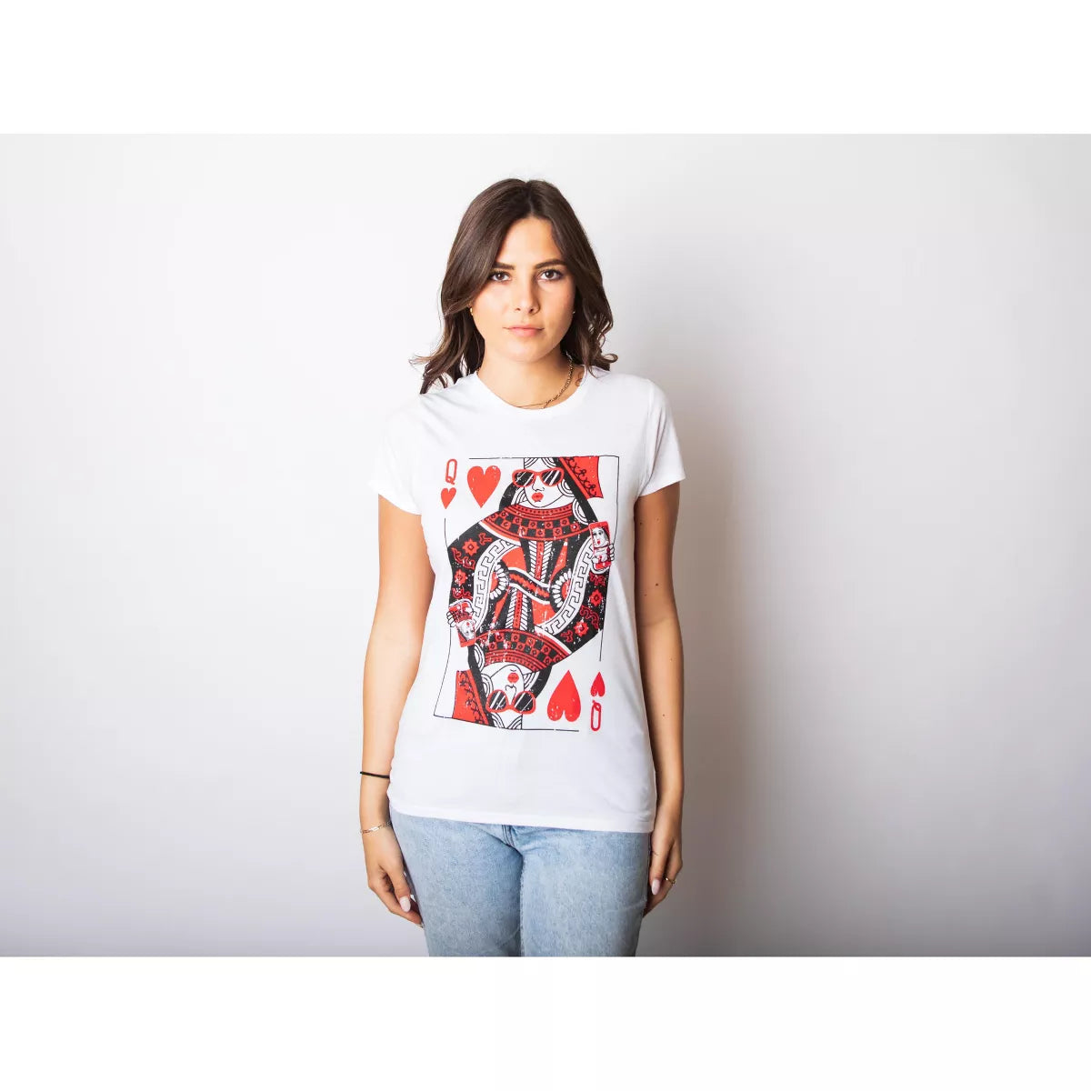 Womens Queen of Hearts T Shirt Funny Vintage Graphic Cool Cute Tee for Ladies - Crazy Dog Women'S T Shirt for Valentines Gift simple, vintage, premium, professional