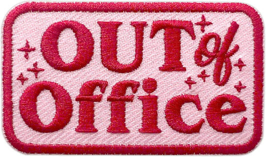 Out of Office Patches, Size 3" Pinky Girly Sew Patches for Clothes Backpacks Hats Jeans Bags, Cute Sassy Trendy Embroidered Patches, Iron on Fabric Patches DIY Gift for Girl Women Coworker simple, vintage, premium, professional