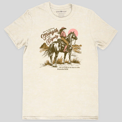 Grace & Truth Womens T-Shirt Cowgirl Strength simple, vintage, premium, professional