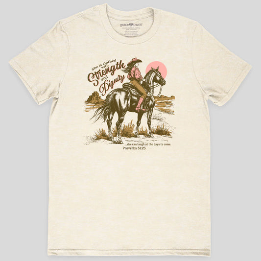 Grace & Truth Womens T-Shirt Cowgirl Strength simple, vintage, premium, professional