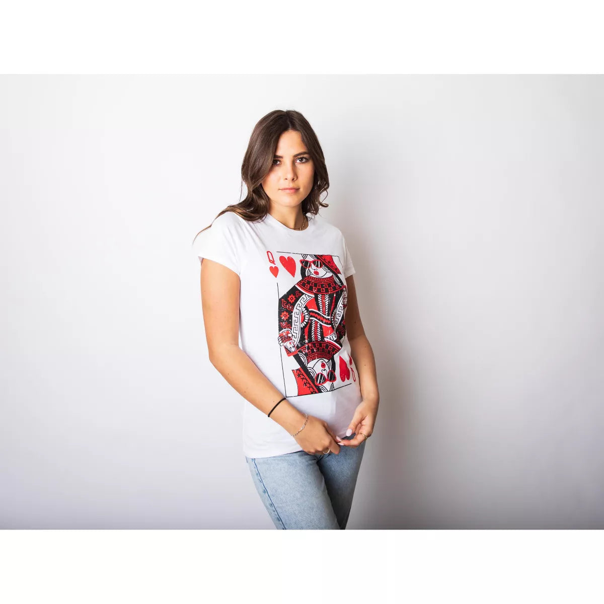 Womens Queen of Hearts T Shirt Funny Vintage Graphic Cool Cute Tee for Ladies - Crazy Dog Women'S T Shirt for Valentines Gift simple, vintage, premium, professional