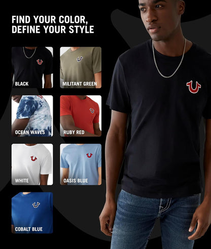 True Religion Men’S Buddha Logo Crew Neck Tee Shirt