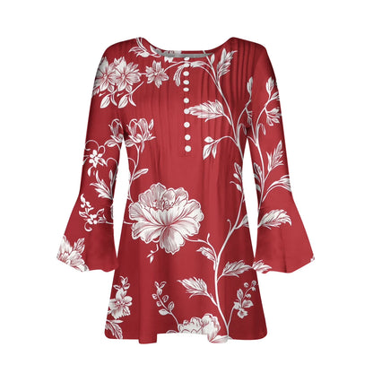 at 3/4 Length Sleeve Womens Tops Button down V Neck T Shirts Floral Summer Tunic Ladies Tops Elegant Dressy Casual Blouses Fashion Vacation Tee Shirts Ropa Mujer simple, vintage, premium, professional
