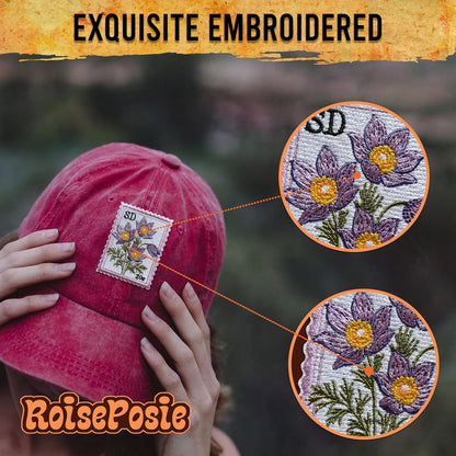 South Dakota Pasque Flower State Flower Patch, Stamp 3 Inches Iron On/Sew on Embroidered Applique Fabric Aesthetic Floral Patches for Clothes Backpacks Hat Jeans, Vintage Flower Patches simple, vintage, premium, professional