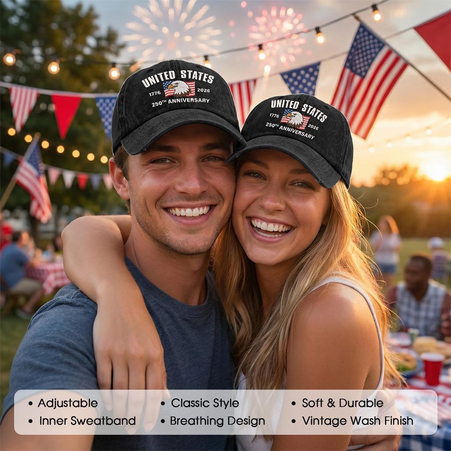 Patriotic Embroidered Baseball Cap Adjustable Dad Hat USA Freedom Vintage Style simple, vintage, premium, professional