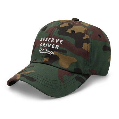 Reserve Driver White Embroidered Dad Hat simple, vintage, premium, professional