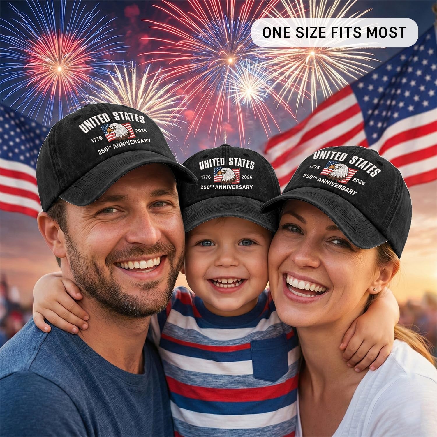 Patriotic Embroidered Baseball Cap Adjustable Dad Hat USA Freedom Vintage Style simple, vintage, premium, professional
