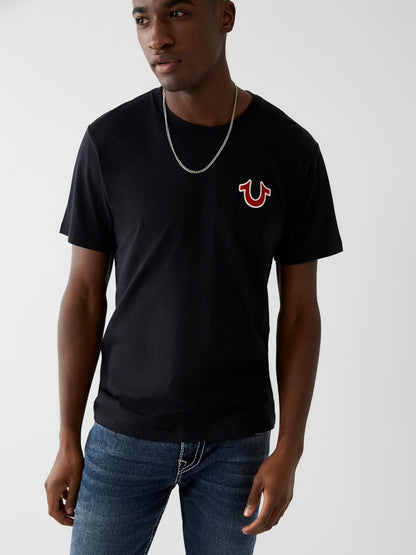 True Religion Men’S Buddha Logo Crew Neck Tee Shirt