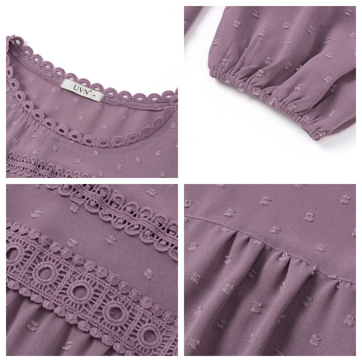 Fall Shirts for Women Long Sleeve Blouses Ladies Crewneck Lace Crochet Tops Dressy Chiffon Blouses simple, vintage, premium, professional