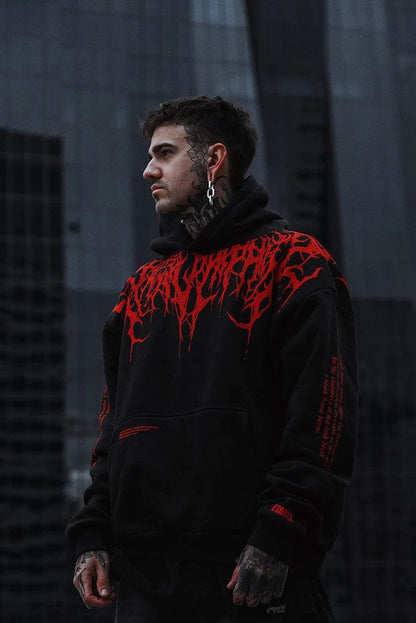 Oversized Schwerer Hoodie Mit Druck – Damon simple, vintage, premium, professional