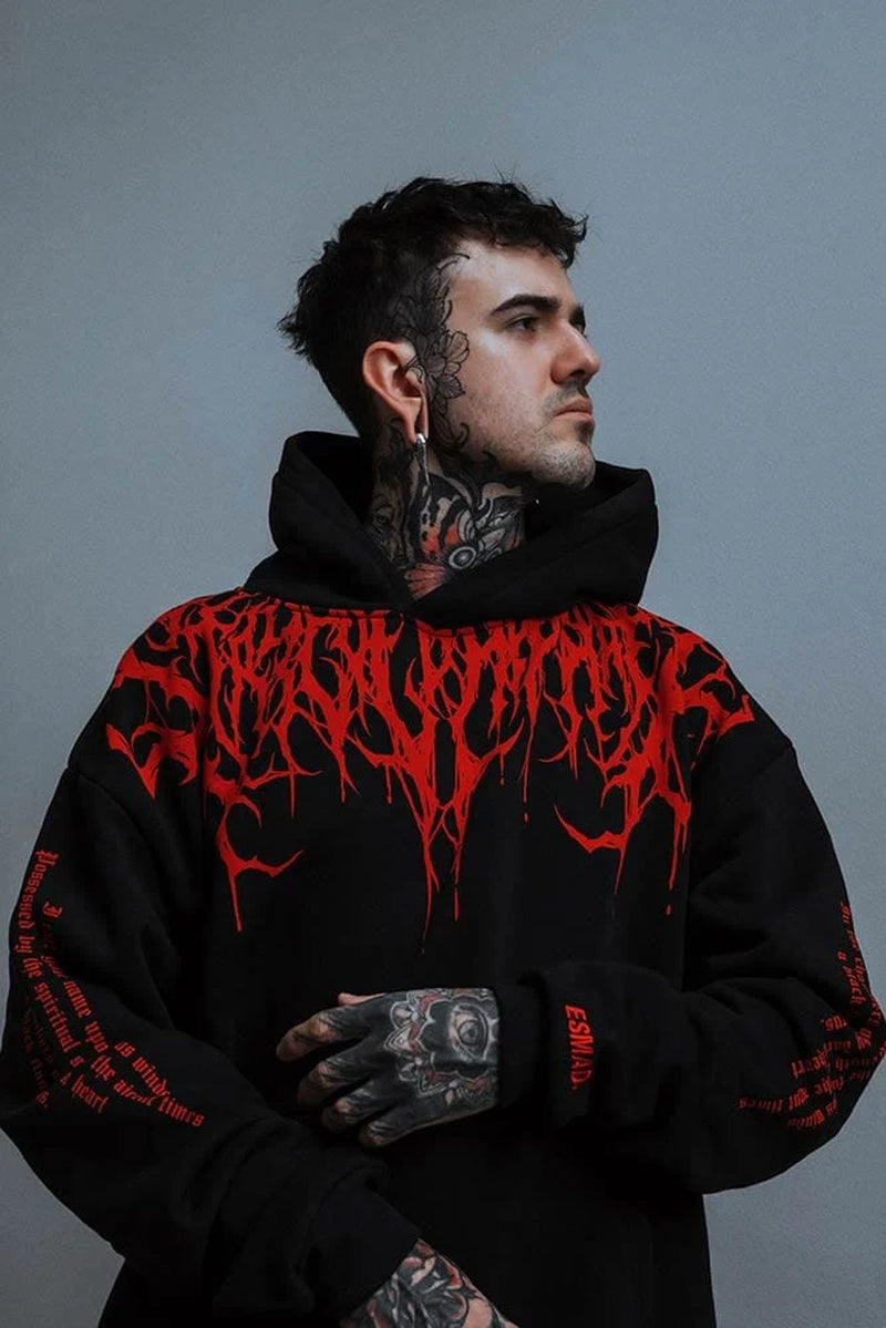 Oversized Schwerer Hoodie Mit Druck – Damon simple, vintage, premium, professional